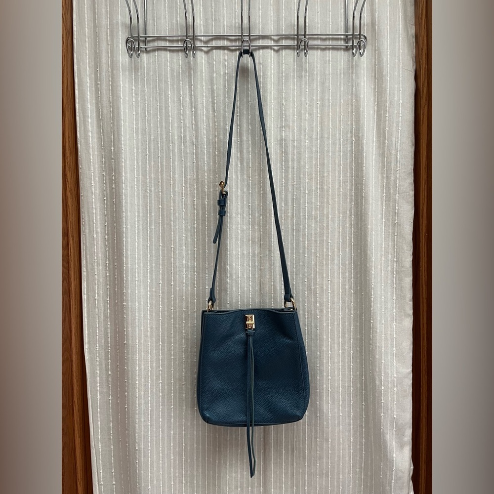 Rebecca Minkoff Darren Blue Pebbled Leather Shoulder Crossbody Bag
